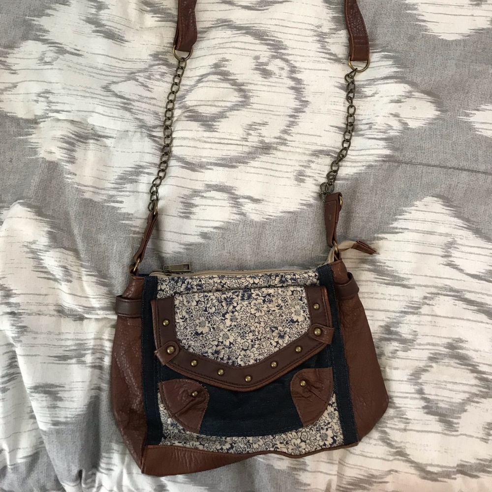 Icing Brown and Blue Shoulder Bag